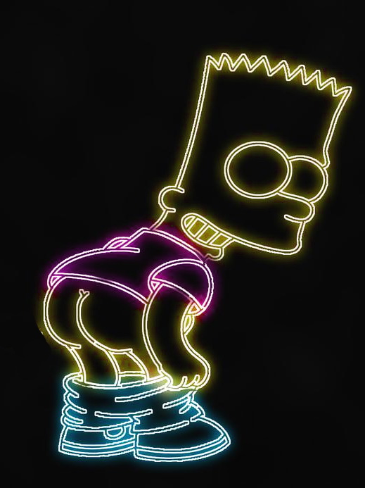 Bart Simpson Pants Down Neon Sign